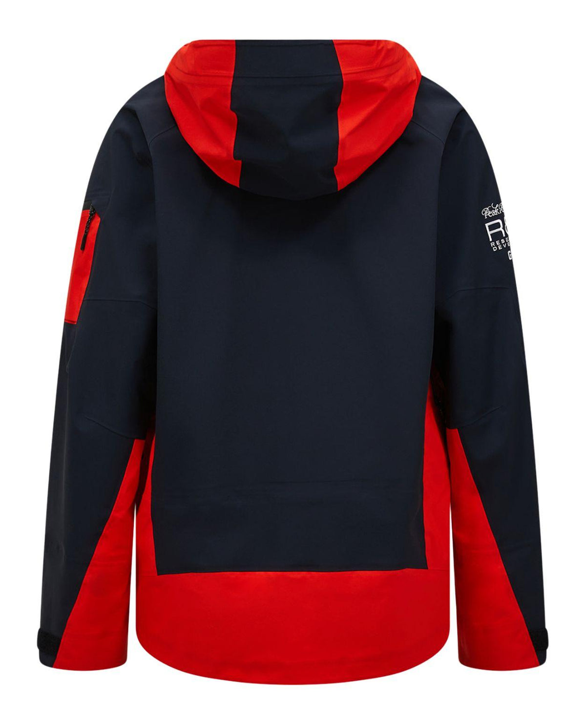 Peak Performance 40Y Alpine Gore-Tex Stretch Shell Jacket Men bakifrån i färgerna Racing Red och Black.