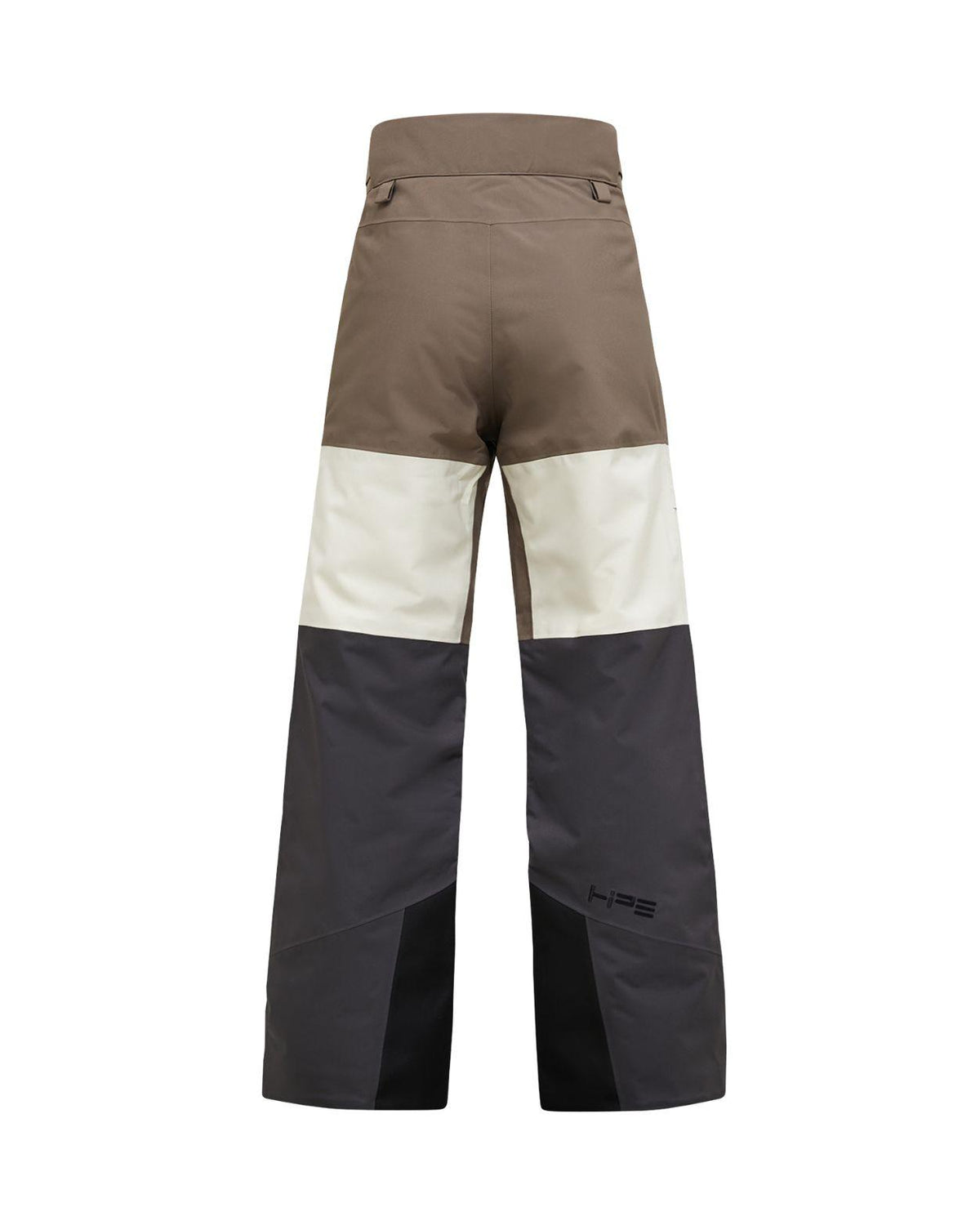 Peak Performance Gravity Insulated Pants Junior i färgerna Terrain Tan och Sand Fog sett bakifrån.
