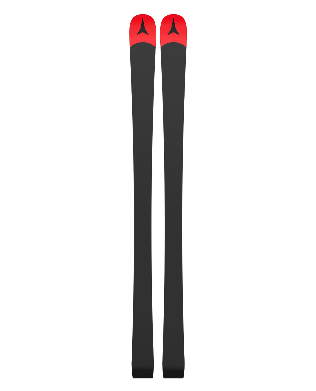 Svarta belag på Atomic Redster G9 FIS J-RP junior-GS med röda detaljer och logotyp för alpina tävlingar.