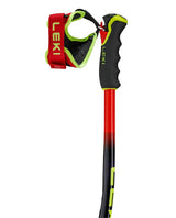Leki WCR SG/DH TR racingstav med uppdaterat Trigger 3D-system och Pro G-grepp i rött, violett och neongult.