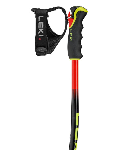 Leki WCR Evo Lite GS TR racingstav för juniorer med Trigger 3D-grepp och rött skaft för alpina tävlingsåkare.