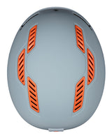 Sweet Protection Igniter 2Vi Mips skidhjälm i platinagrått, sedd ovanifrån med distinkta orangea ventilationsdetaljer.
