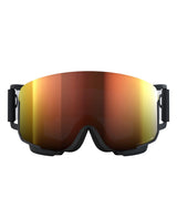 POC Nexal skidglasögon i Uranium Black med orange Clarity-lins framifrån.