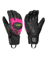 Leki WCR Pro Zero racinghandske i neonrosa och svart med premiumläder och integrerade skydd för alpina tävlingsåkare.