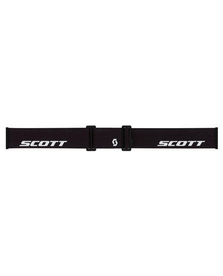 Scott Goggle Neo LS - Svart skidglasögonrem med vit logotyp och justeringsspännen för skidlöpning.