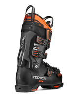 Tecnica Mach1 MV 110 TD2 alpinpjäxa i svart med orange detaljer från bakre vinkel