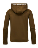 Peak Performance Rider Essentials Zip Hood Junior Meadow Moss, baksida av grön hoodies