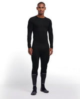 Svart underställ från Falke för herrar i funktionsmaterial med långärmad tröja och tights.
