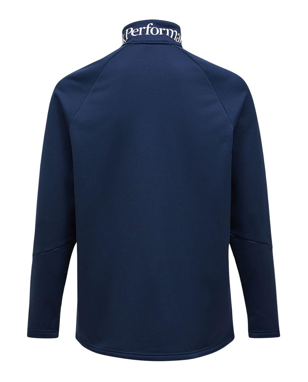 Peak Performance Rider Essentials Zip Jacket Men i Blue Shadow bakifrån, vilket visar det blå mellanlagret.