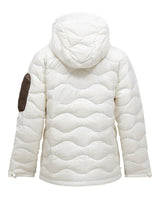 Peak Performance Helium Utility Down Hood Jacket Women Offwhite/Antarctica bakifrån
