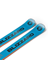 Blizzard Firebird 76 RS TI pistskidor i blå design som visar framdelarna på skidorna mot vit bakgrund.