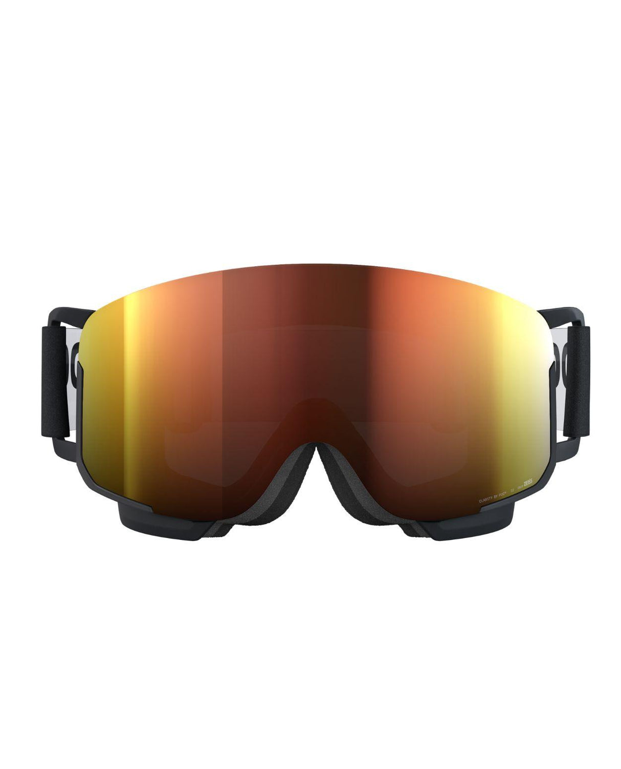 POC Nexal Mid skidglasögon i färgerna Uranium Black och Partly Sunny Orange med kontrastrik lins.