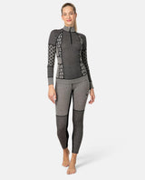 Kari Traa Smekker High Waist Pants - Svart underställsbyxa i merinoull med mönstrade paneler.