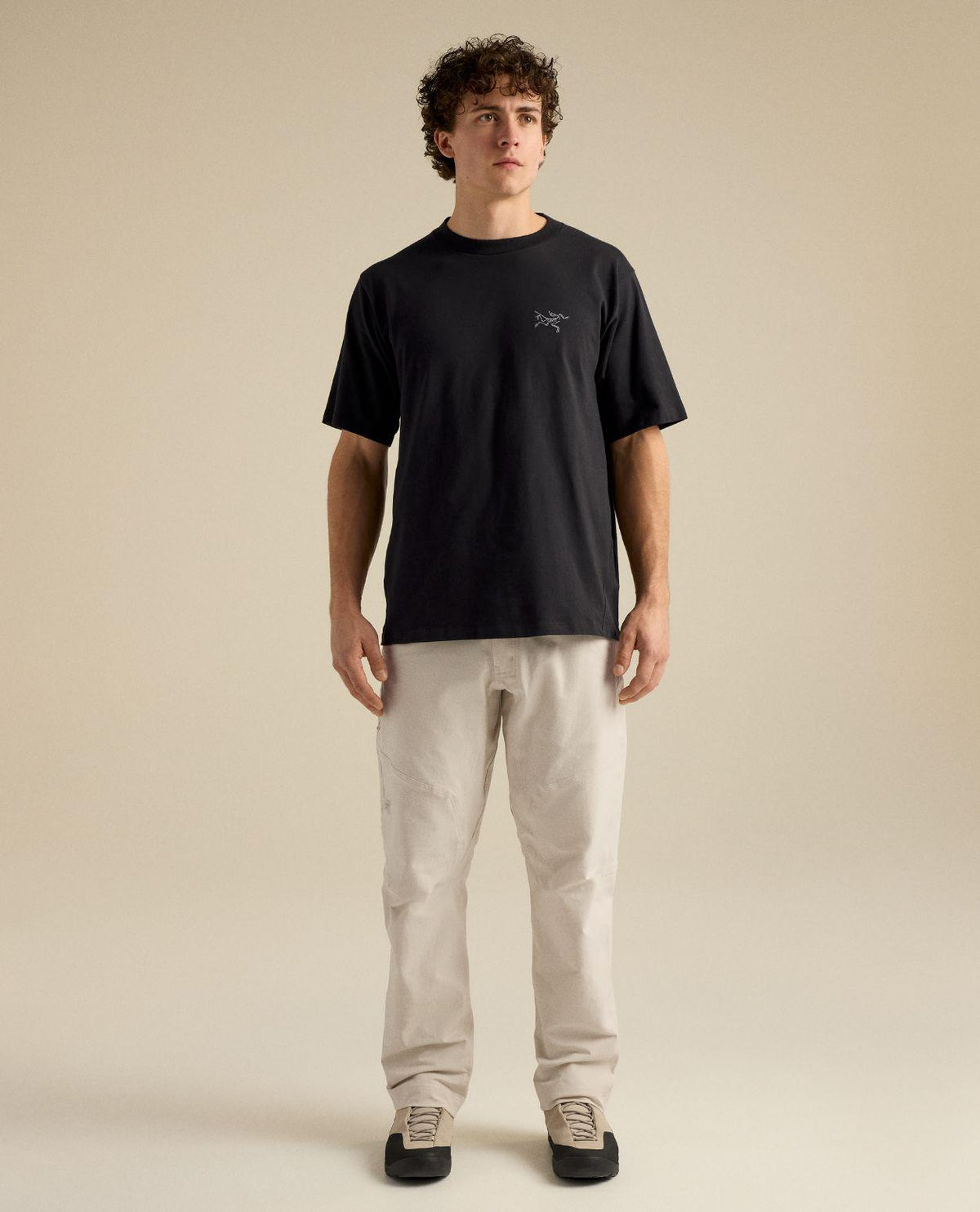 Arc'teryx Kragg Cotton Emblem Crew SS Men - Svart T-shirt för herrar