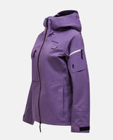 Peak Performance Alpine Gore-Tex 3L Jacket dam i lila färgad modell visad från sidan.