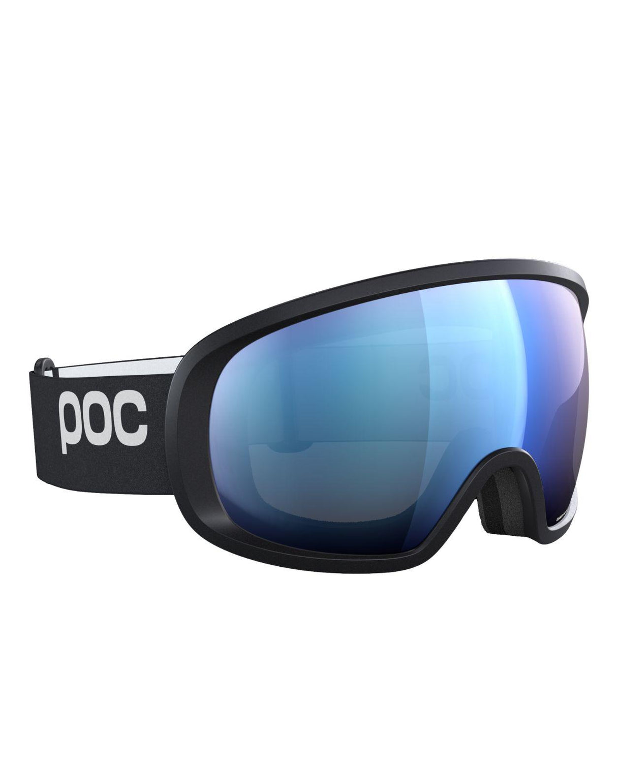 POC Fovea skidglasögon i Uranium Black med blå Partly Sunny Blue-lins för optimal sikt i pisten.