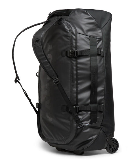 Mammut Wheeled Cargo 90 - Svart duffelbag med hjul och bärremmar för skidresan