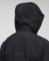 Mammut Haldigrat Gore-Tex HS Thermo Hooded Jacket Men i svart färg visad bakifrån med huva och logotyp.