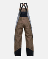 Peak Performance Vertical Gore-Tex Pro Bib Pants Women bakifrån i brunt och grått.