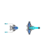 ATK Revolution Brake Lightweight World Cup - Blue Lightblue Titanium - Topptursbindningar - Alpingaraget