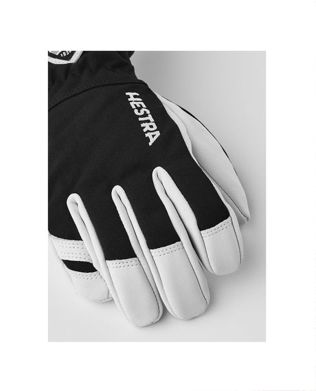 Hestra Junior Army Leather Heli Ski 5 Finger - Black - Handskar - Alpingaraget