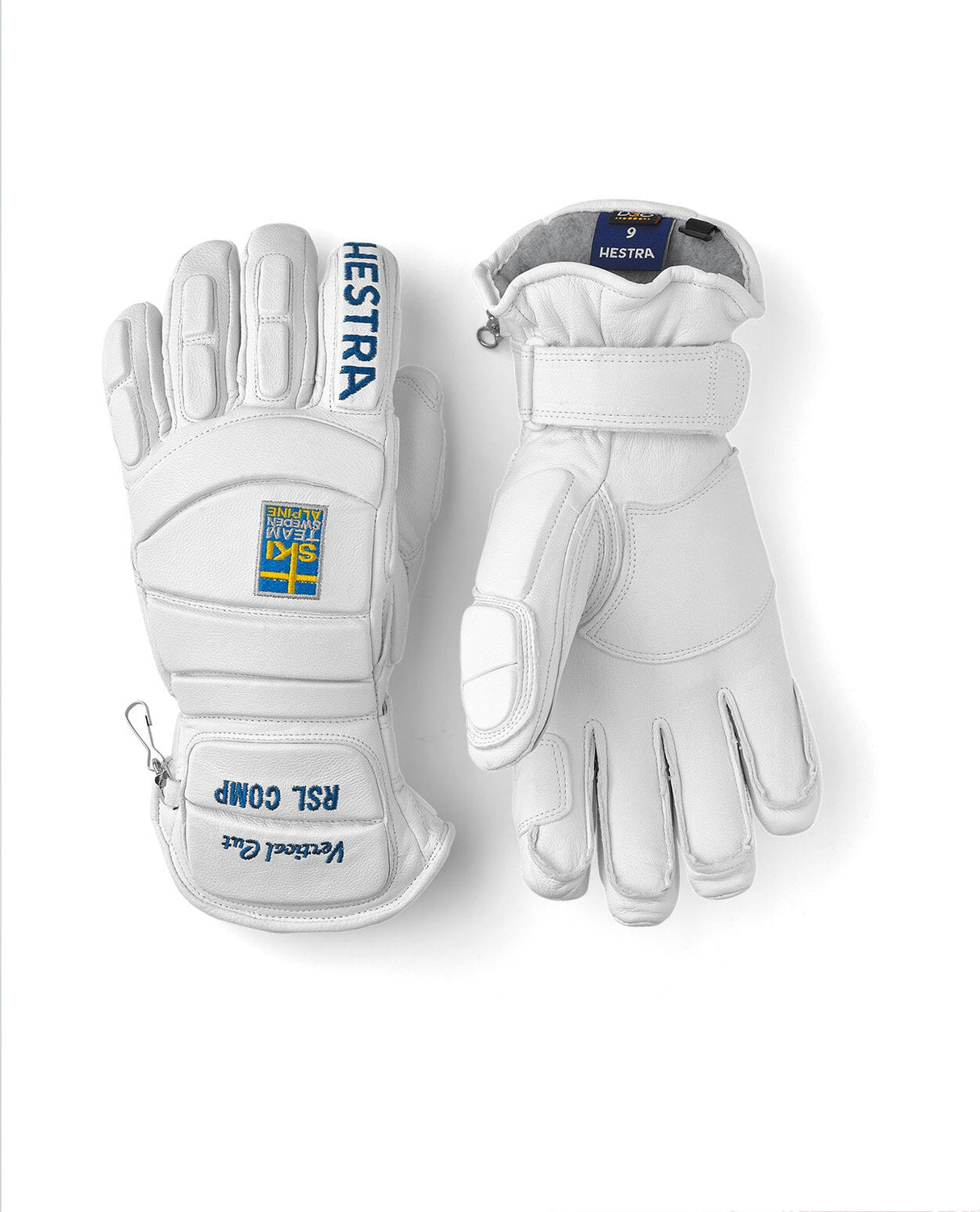 Hestra RSL Comp Vertical Cut d3O Impact 5 Finger - White Yellow - Alpingaraget