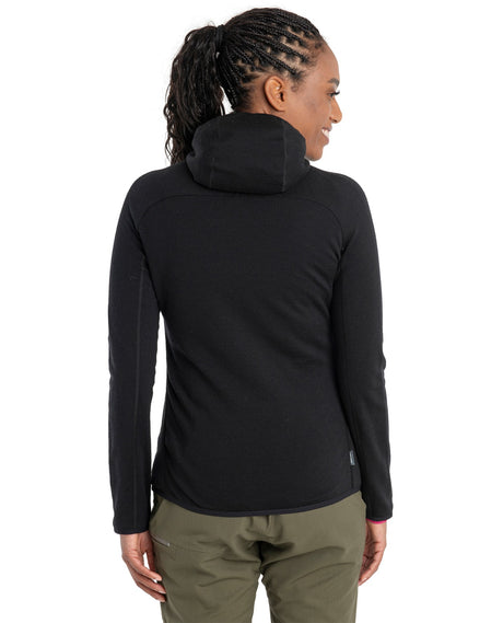Icebreaker Women Mer Quantum Hybrid LS Zip Hoodie - Black - Mellanlager - Alpingaraget