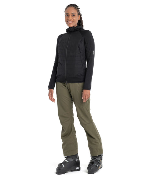 Icebreaker Women Mer Quantum Hybrid LS Zip Hoodie - Black - Mellanlager - Alpingaraget