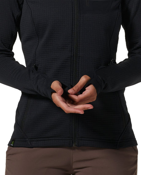 Mountain Hardwear W Polartec® Power Grid Full Zip Hoody - Black - Mellanlager - Alpingaraget