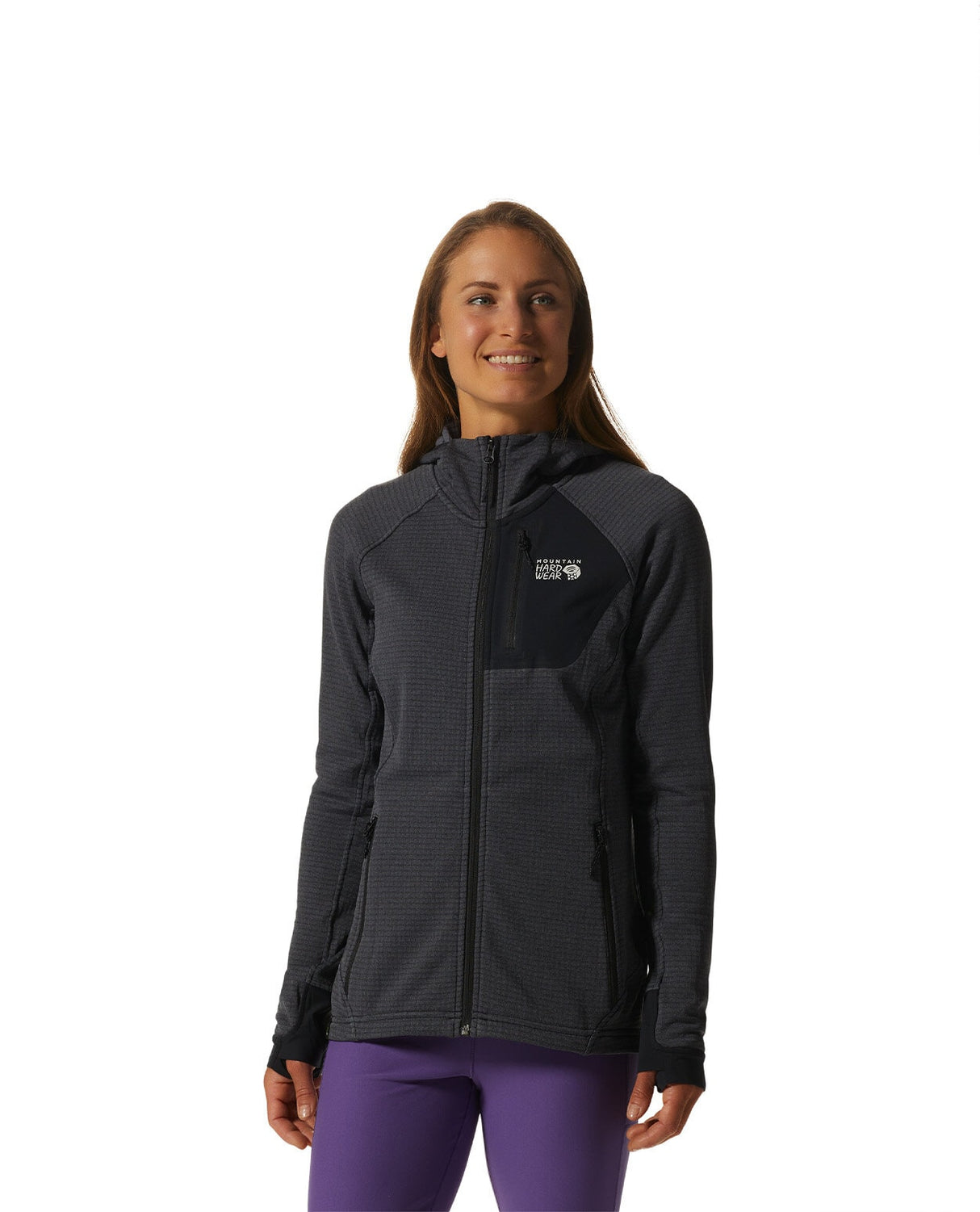 Mountain Hardwear W Polartec® Power Grid Full Zip Hoody - Blue Slate Heat - Alpingaraget