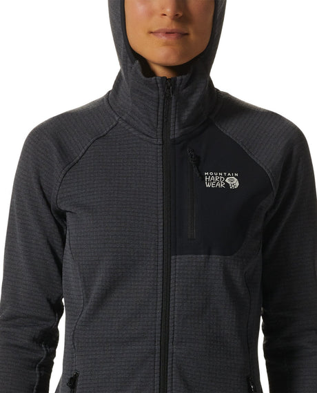 Mountain Hardwear W Polartec® Power Grid Full Zip Hoody - Blue Slate Heat - Mellanlager - Alpingaraget
