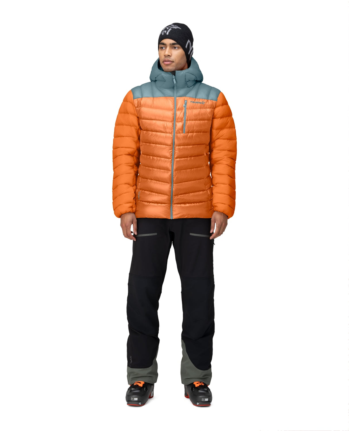 Norröna Men Lyngen Down850 Hood - Gold Flame - Alpingaraget