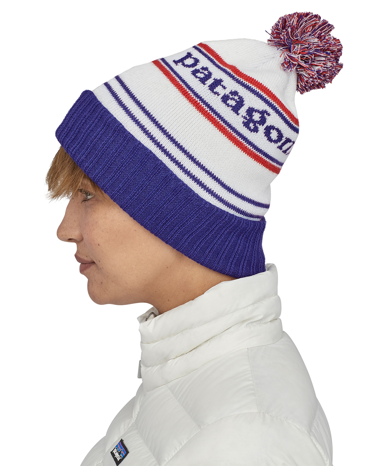 Patagonia Powder Town Beanie - Park Stripe Viking Blue - Alpingaraget