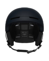 Närbild på insidan av POC Obex MIPS skidhjälm i Apatite Navy Matt, som visar det justerbara 360°-systemet för optimal passform.