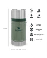 Stanley The Legendary Classic Food Jar 0.7l - Hammertone Green - Alpingaraget