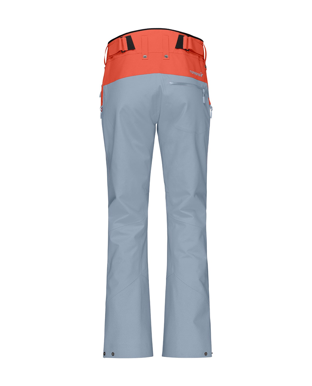 Norröna W Lofoten Gore-Tex Pro Pants Orange Alert Blue Fog