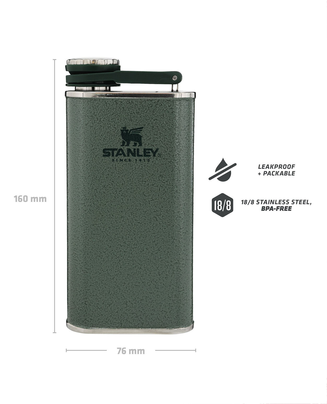 Stanley The Easy Fill Wide Mouth Flask 0,23l Hammertone Green