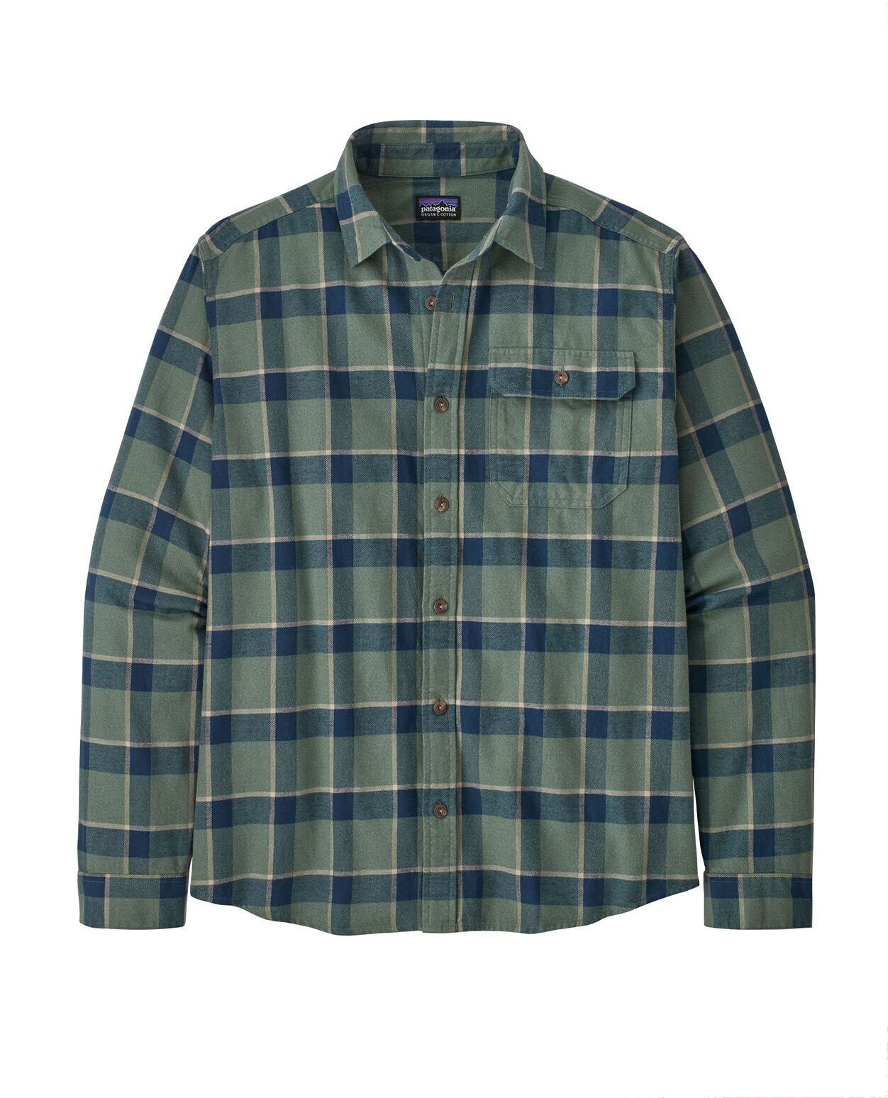 Patagonia M L/S Cotton in Conversion LW Fjord Flannel Shirt Graft Hemlock Green