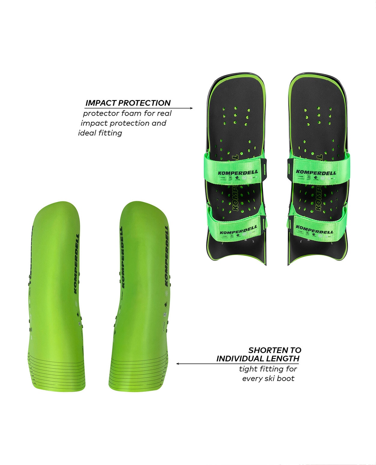 Komperdell Shinguard  Adult World Cup Black Lime