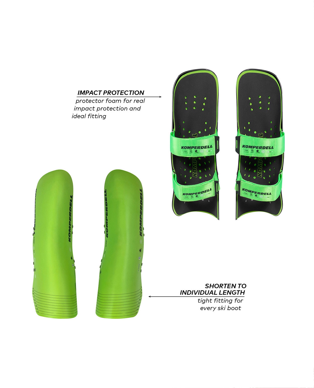 Komperdell Shinguard  Kids World Cup Black Lime