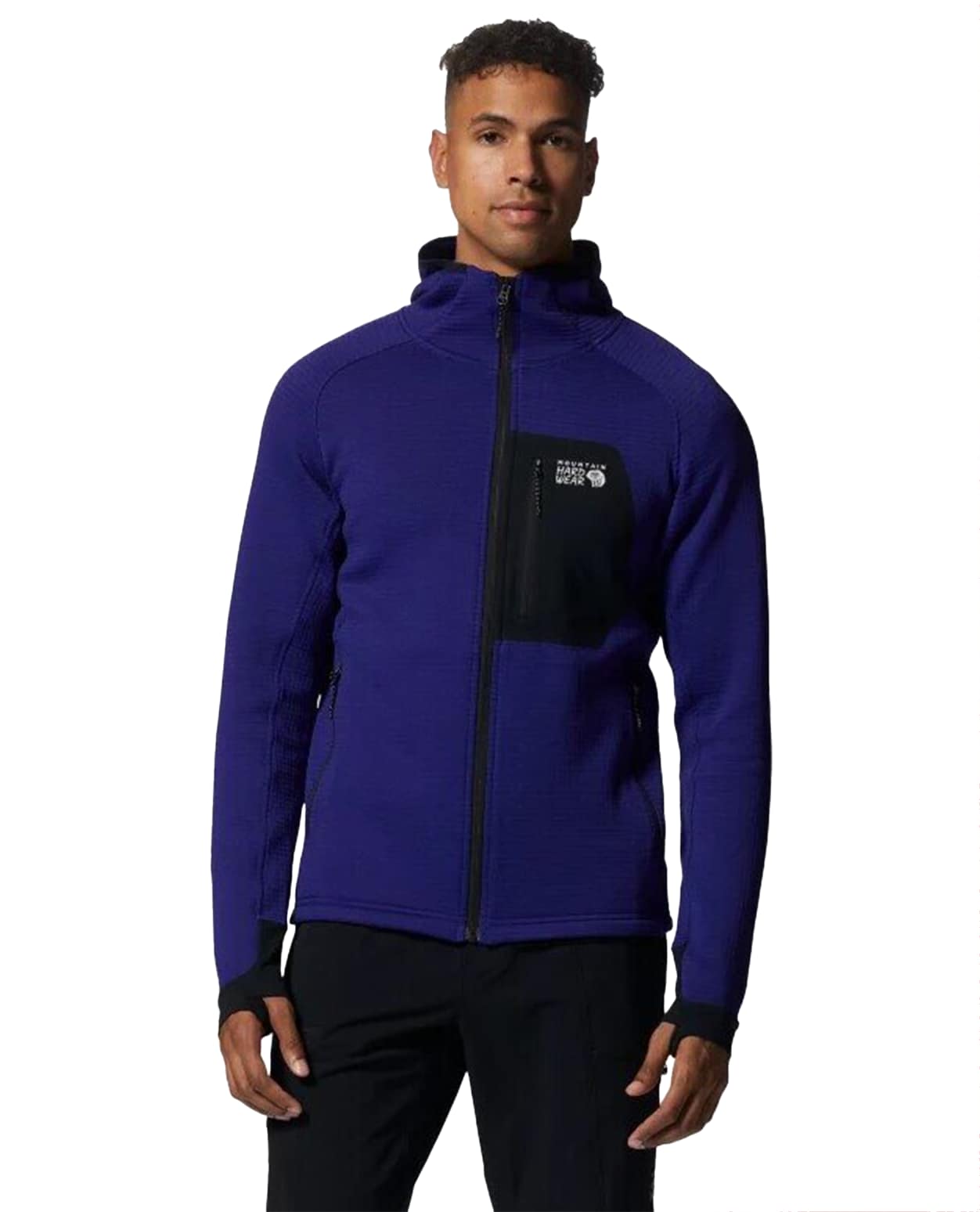 Mountain Hardwear M Polartec® Power Grid Full Zip Hoody Blue Slate Heather