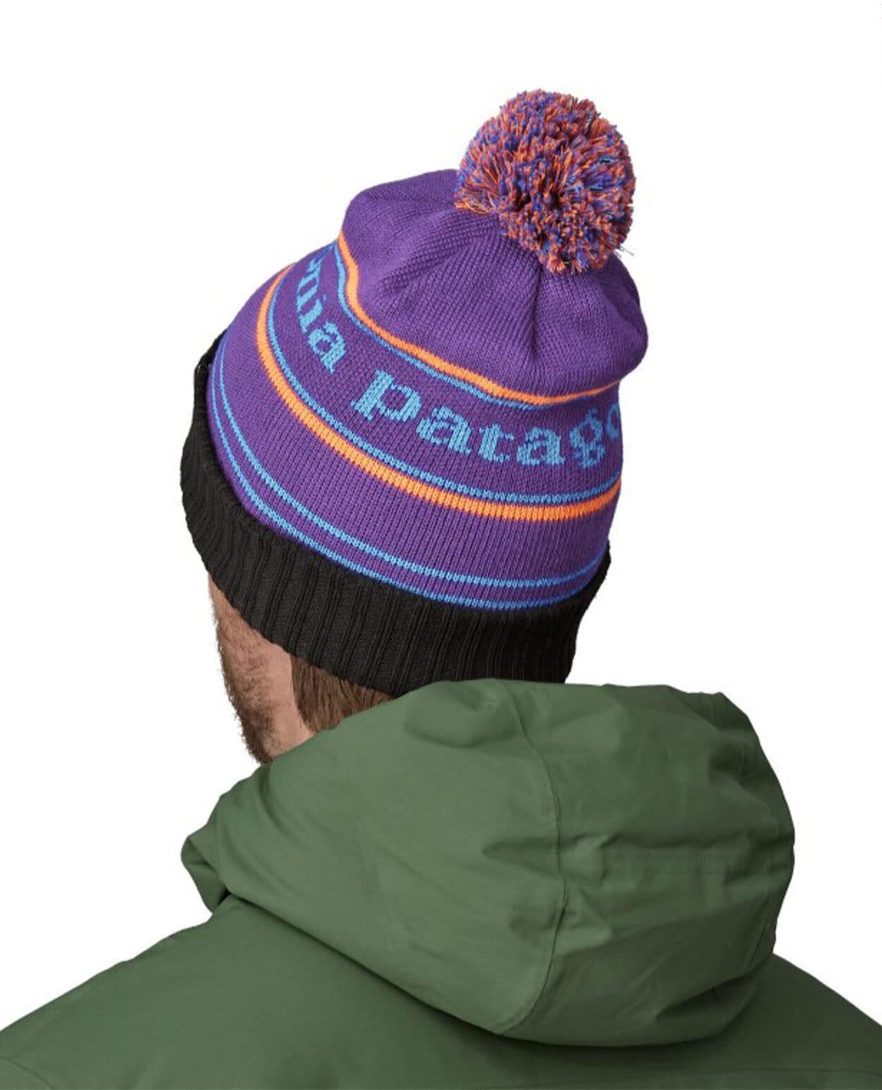 Patagonia Powder Town Beanie Park Stripe Purple