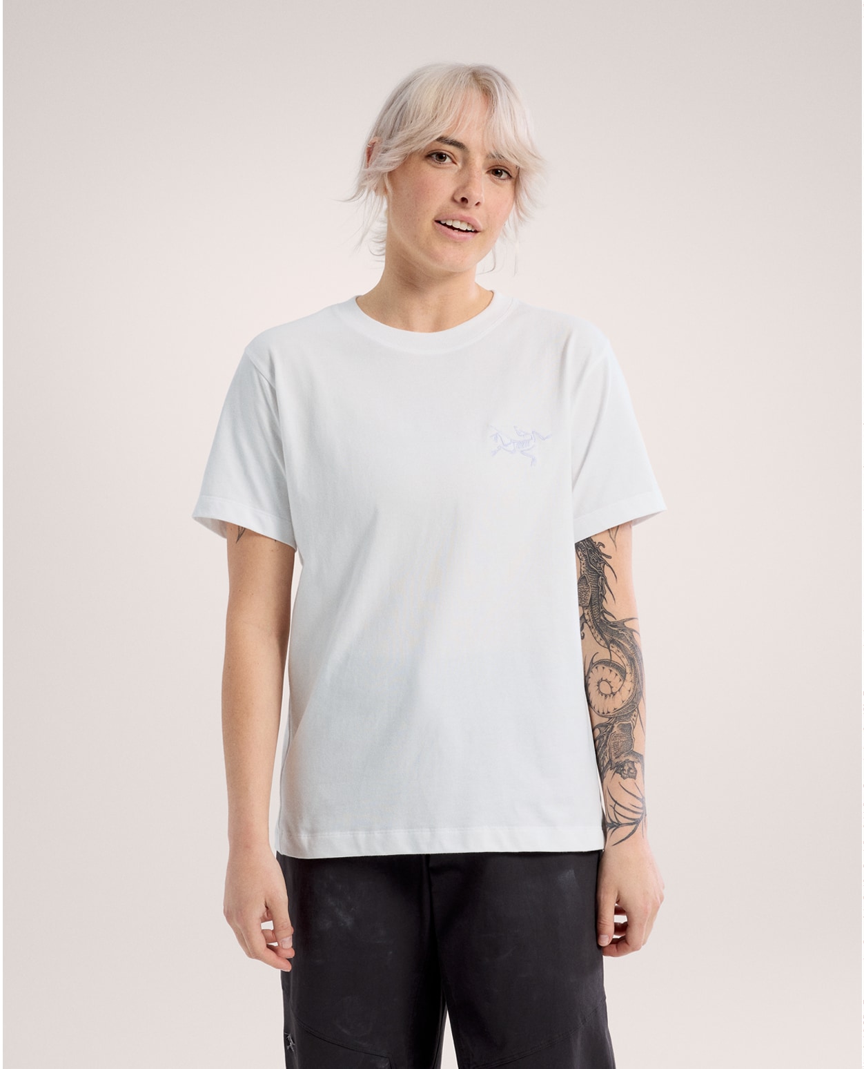 Arc´teryx Women Kragg Cotton Little Bird Crew Short Sleeve White Light White