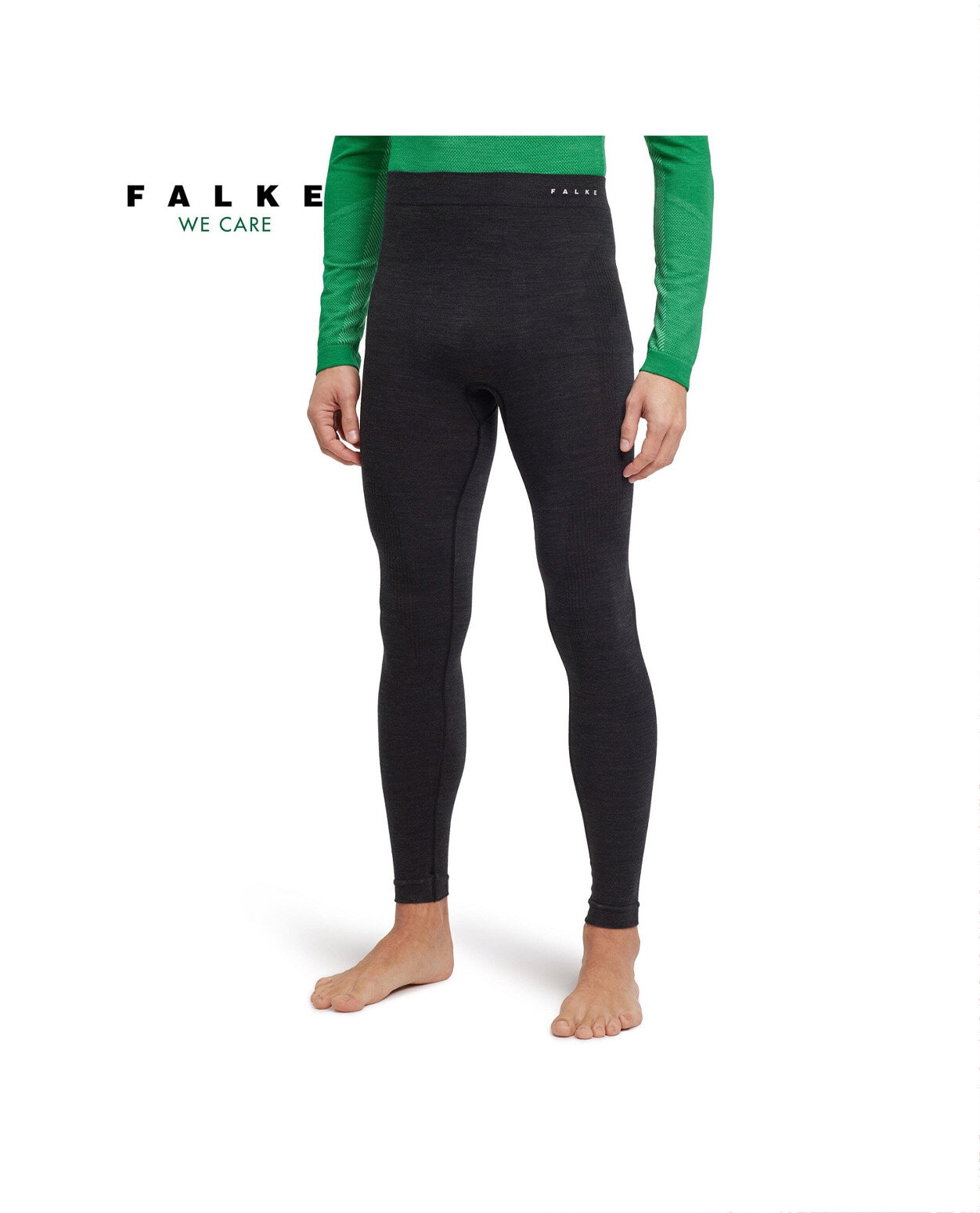 Falke Men Wool-Tech Long Tights Black