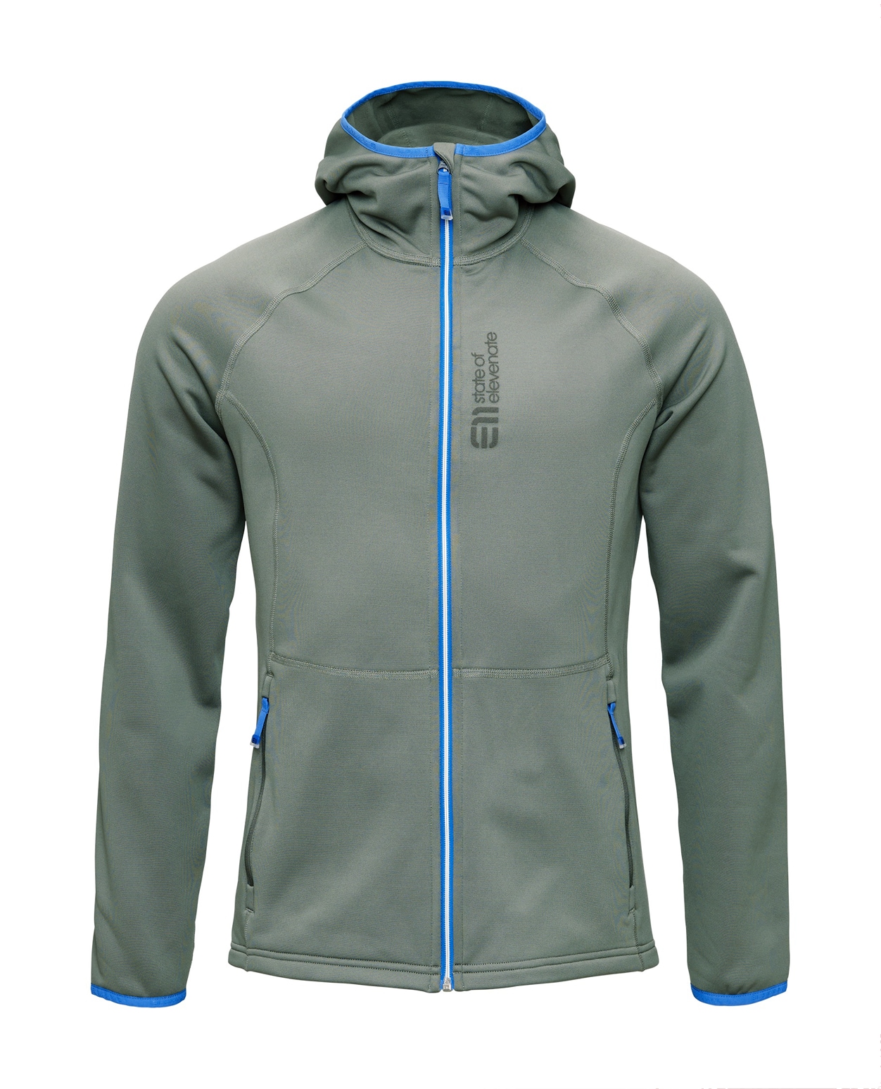 Elevenate Men Skiers Fleece Hood Gray Green