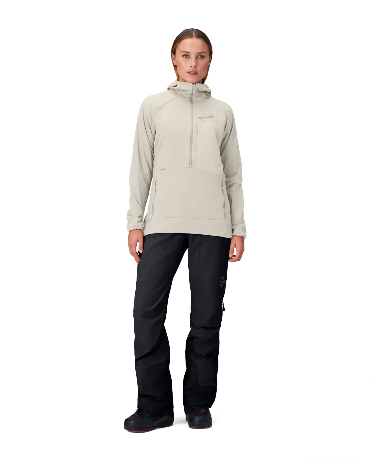 Norröna Women Møre Octa Zip Hood Oatmeal