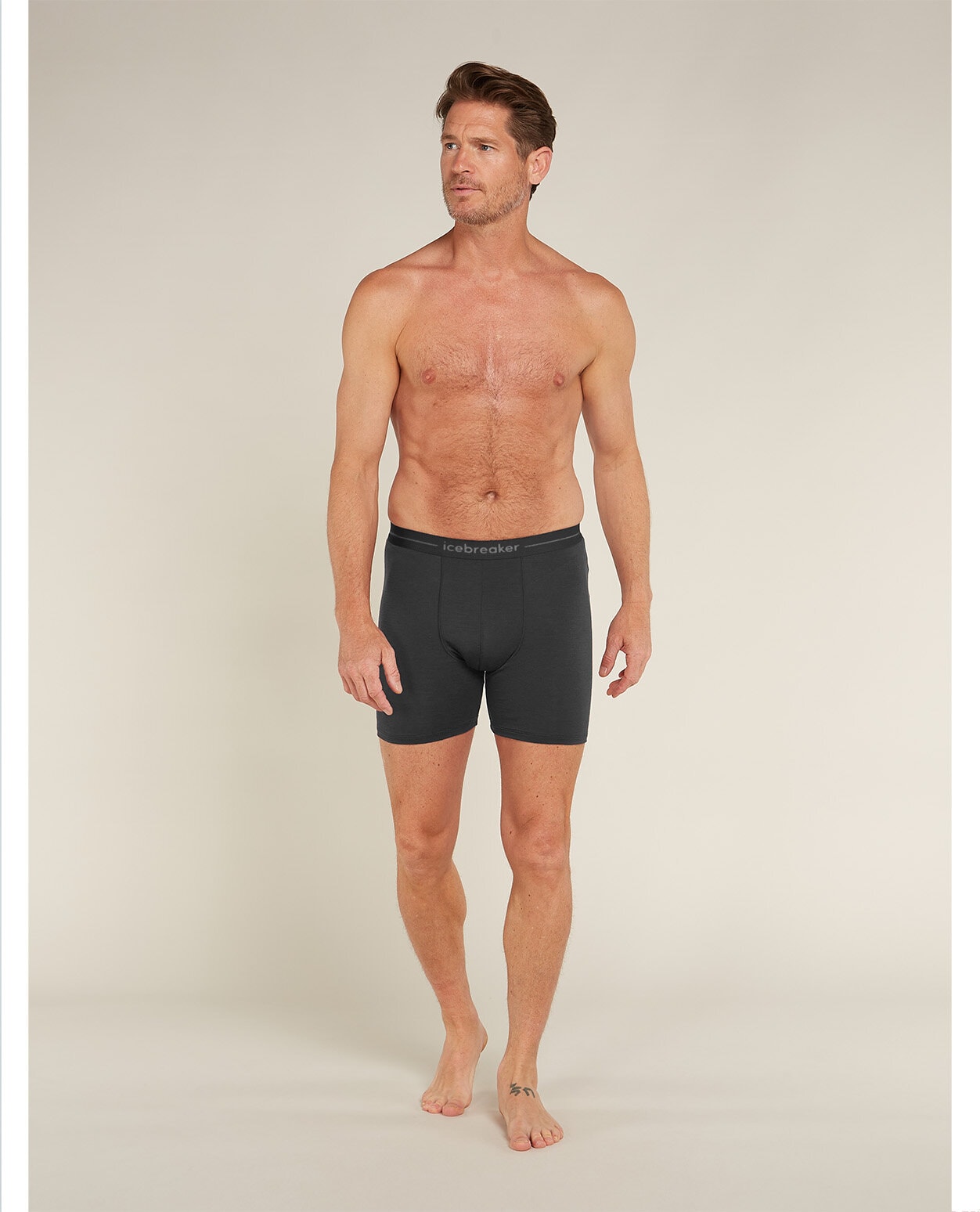 Icebreaker Men Merino 150 Anatomica Long Boxers Black