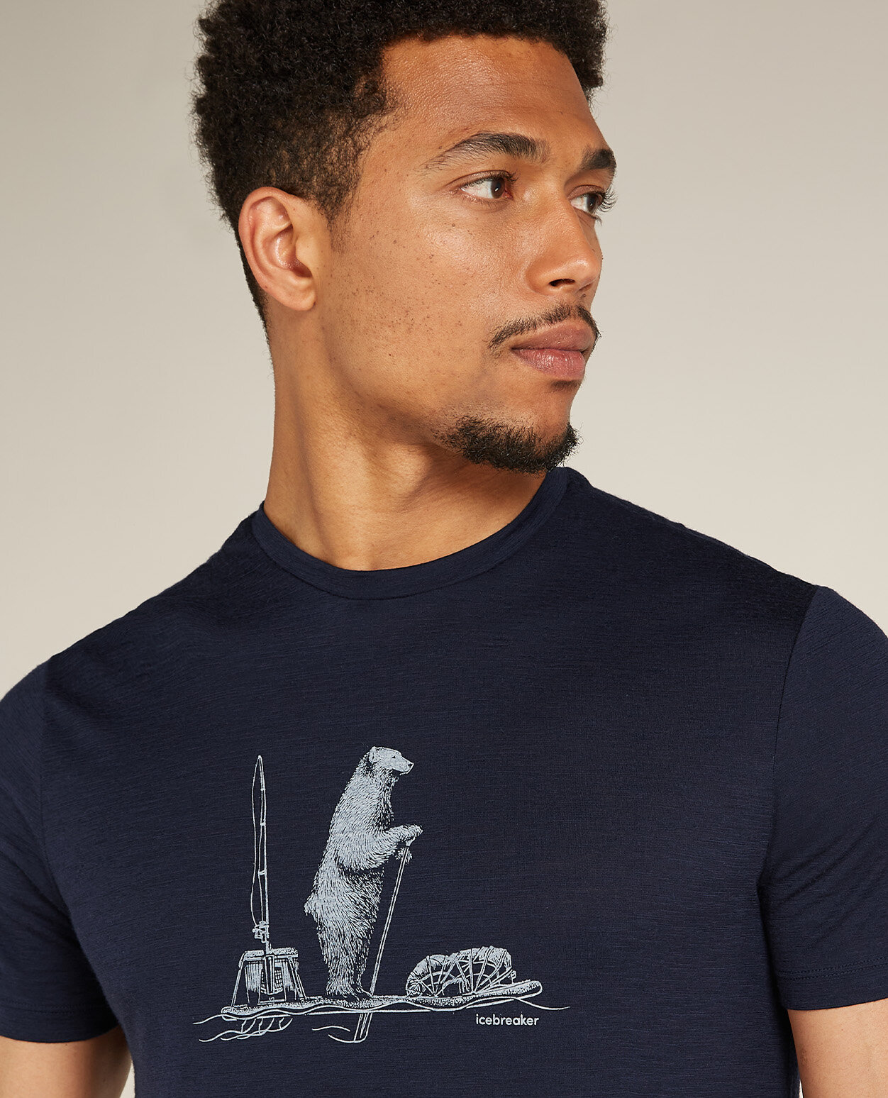 Icebreaker Men Merino 150 Tech Lite SS Tee Polar Paddle Midnight Navy