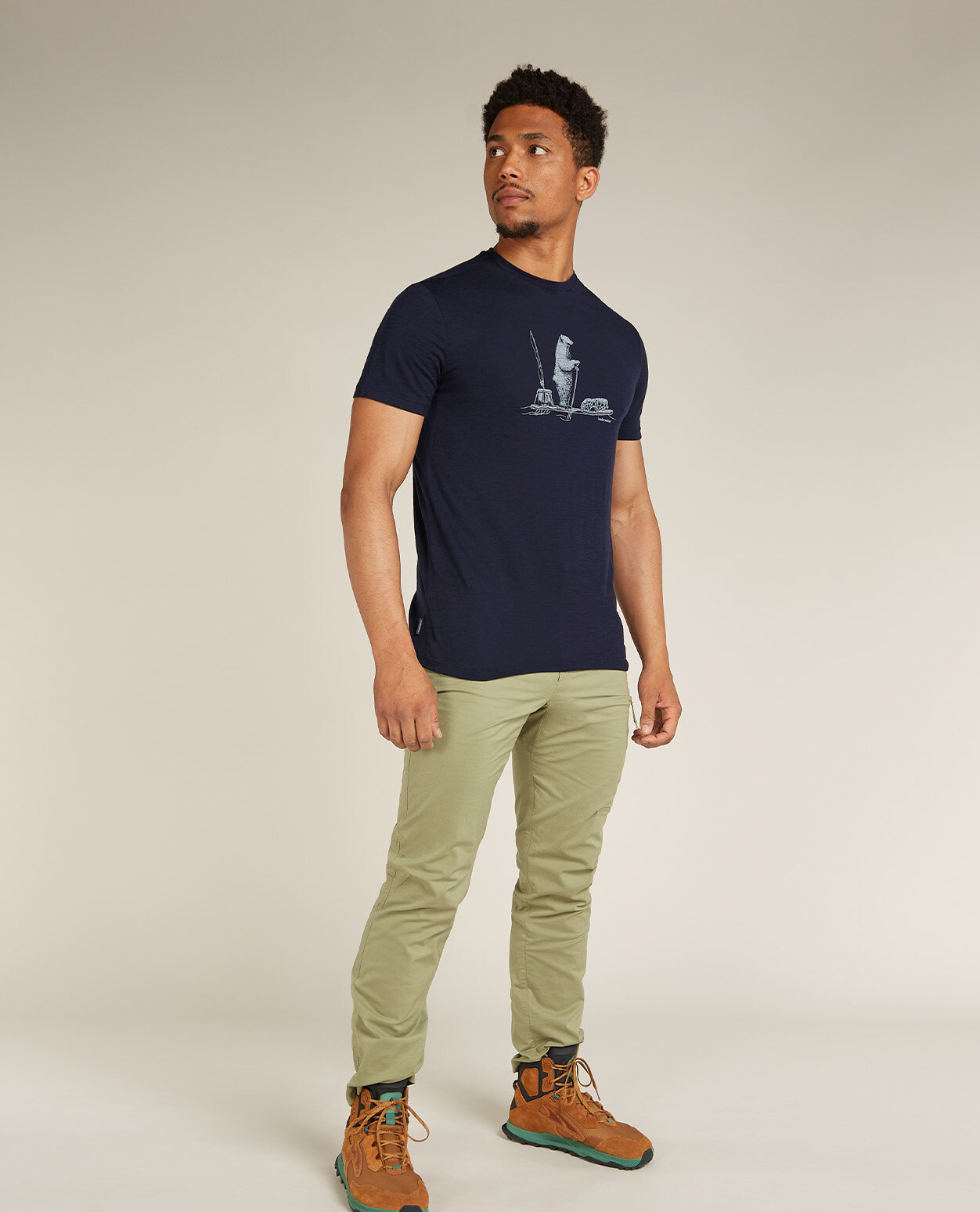 Icebreaker Men Merino 150 Tech Lite SS Tee Polar Paddle Midnight Navy