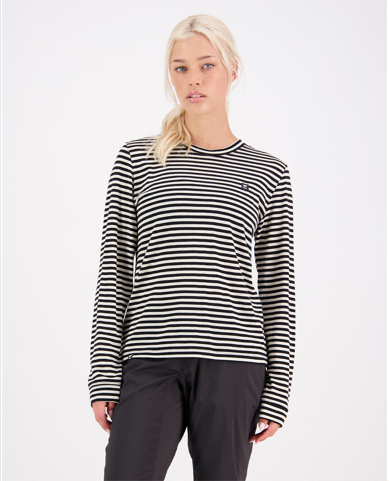 Mons Royale Women Icon Merino Air-Con Relaxed LS MR Stripe